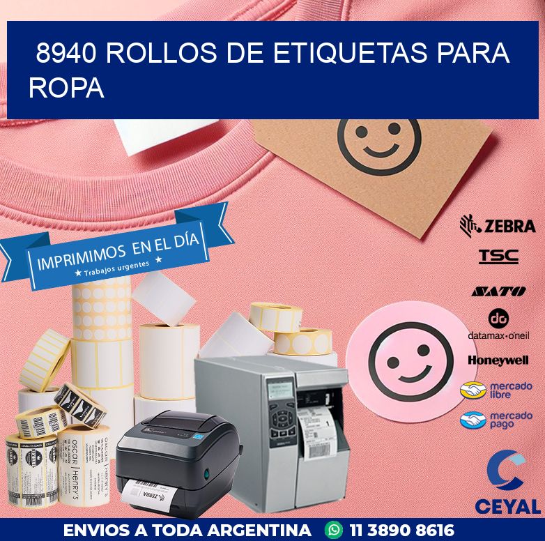8940 ROLLOS DE ETIQUETAS PARA ROPA