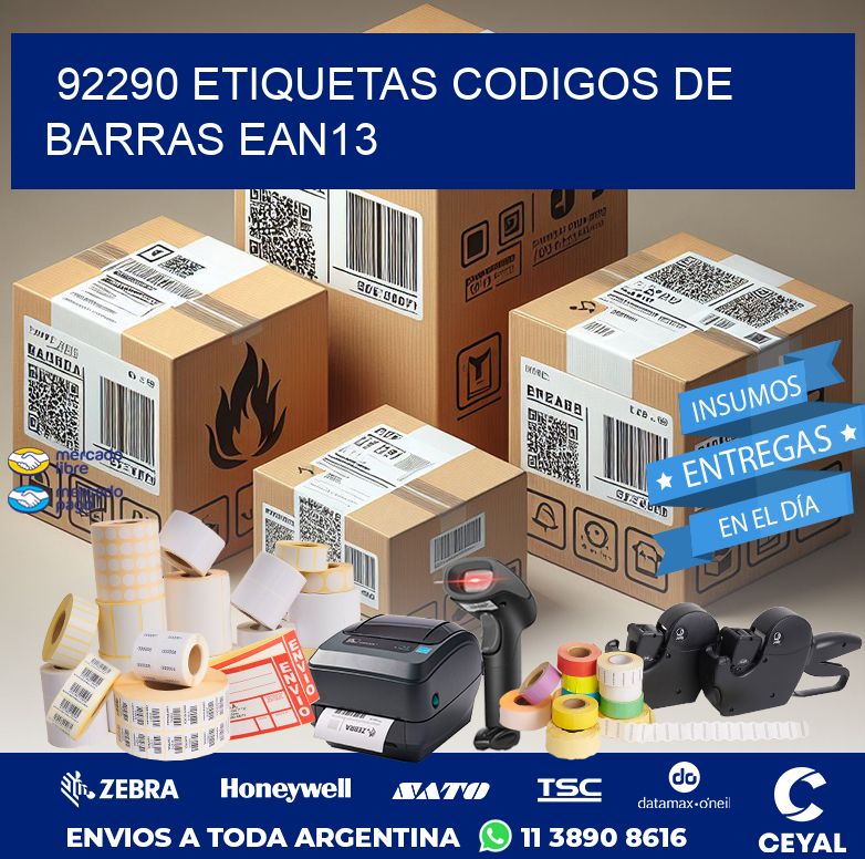 92290 ETIQUETAS CODIGOS DE BARRAS EAN13