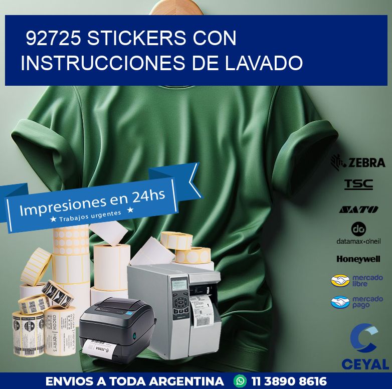 92725 STICKERS CON INSTRUCCIONES DE LAVADO