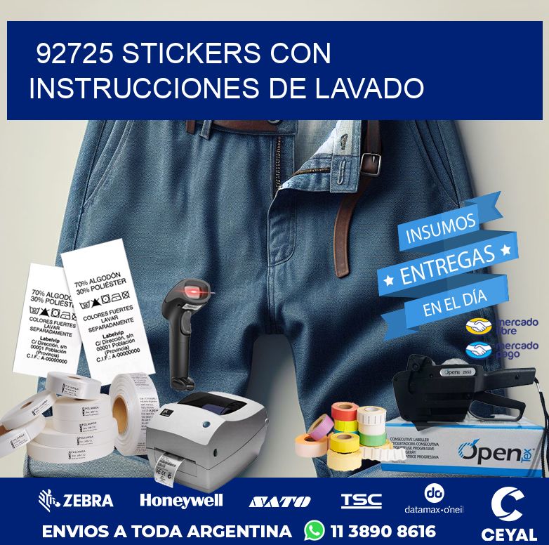 92725 STICKERS CON INSTRUCCIONES DE LAVADO