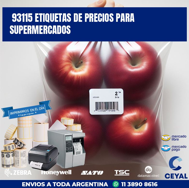 93115 ETIQUETAS DE PRECIOS PARA SUPERMERCADOS