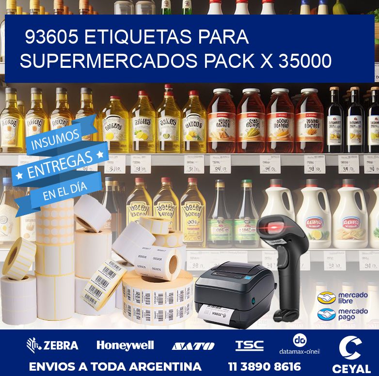 93605 ETIQUETAS PARA SUPERMERCADOS PACK X 35000