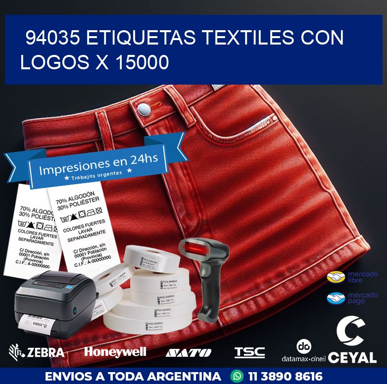 94035 ETIQUETAS TEXTILES CON LOGOS X 15000