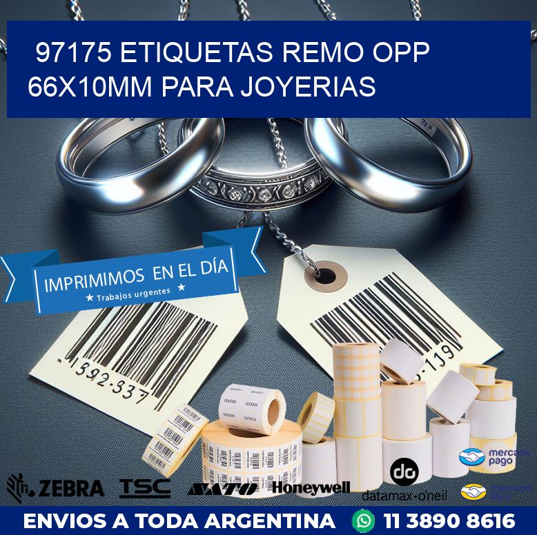 97175 ETIQUETAS REMO OPP 66X10MM PARA JOYERIAS