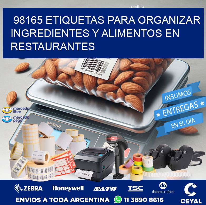98165 ETIQUETAS PARA ORGANIZAR INGREDIENTES Y ALIMENTOS EN RESTAURANTES