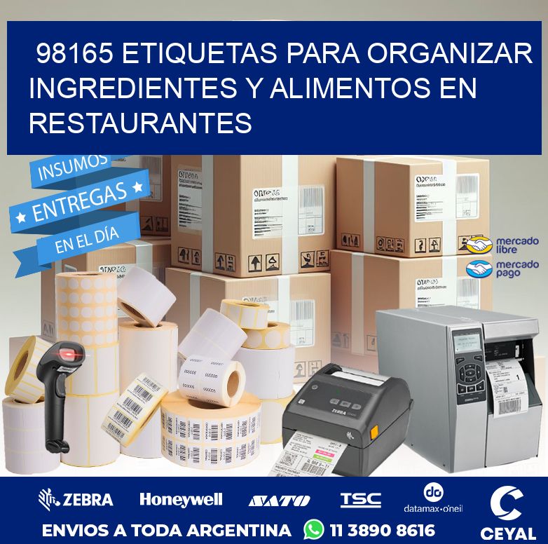 98165 ETIQUETAS PARA ORGANIZAR INGREDIENTES Y ALIMENTOS EN RESTAURANTES
