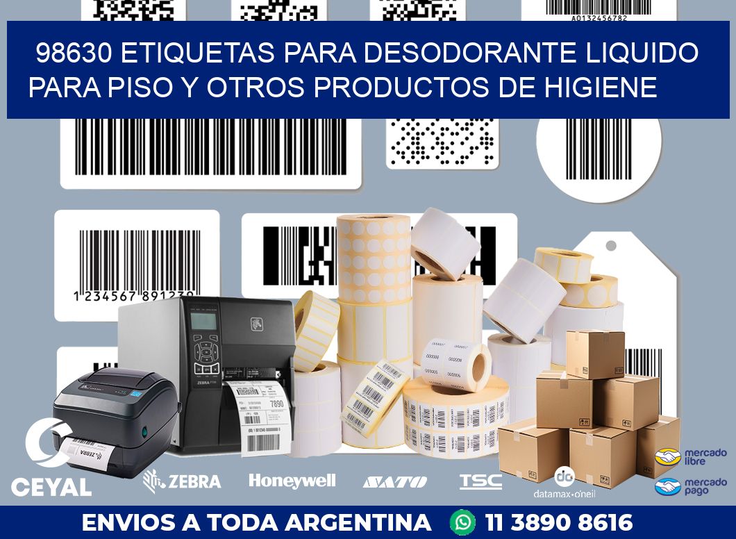 98630 ETIQUETAS PARA DESODORANTE LIQUIDO PARA PISO Y OTROS PRODUCTOS DE HIGIENE