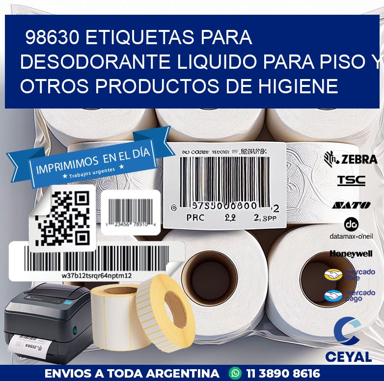 98630 ETIQUETAS PARA DESODORANTE LIQUIDO PARA PISO Y OTROS PRODUCTOS DE HIGIENE