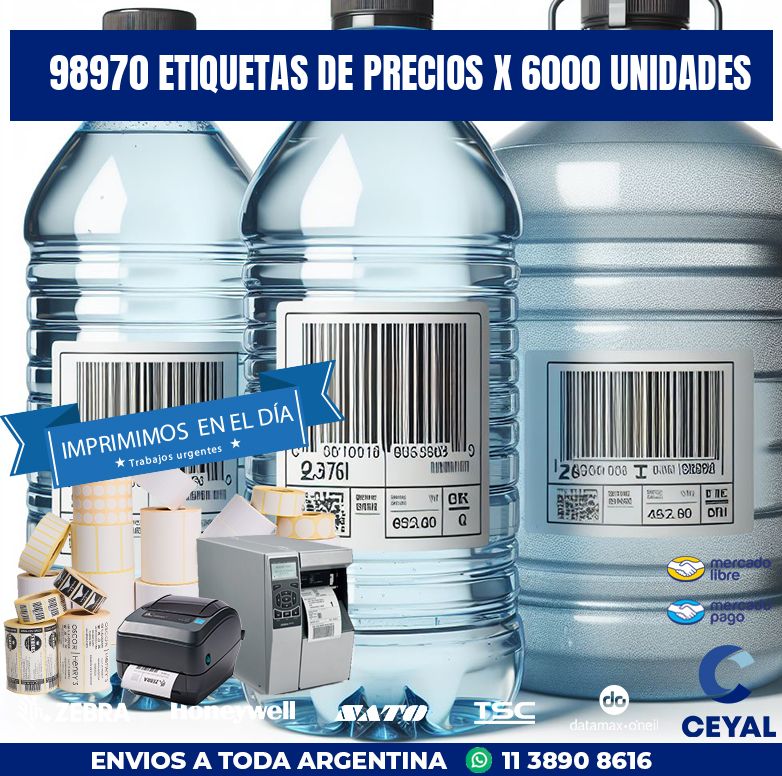 98970 ETIQUETAS DE PRECIOS X 6000 UNIDADES
