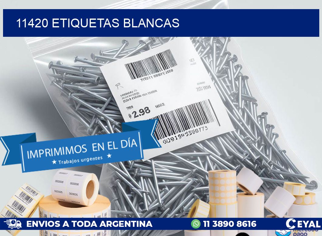 11420 ETIQUETAS BLANCAS