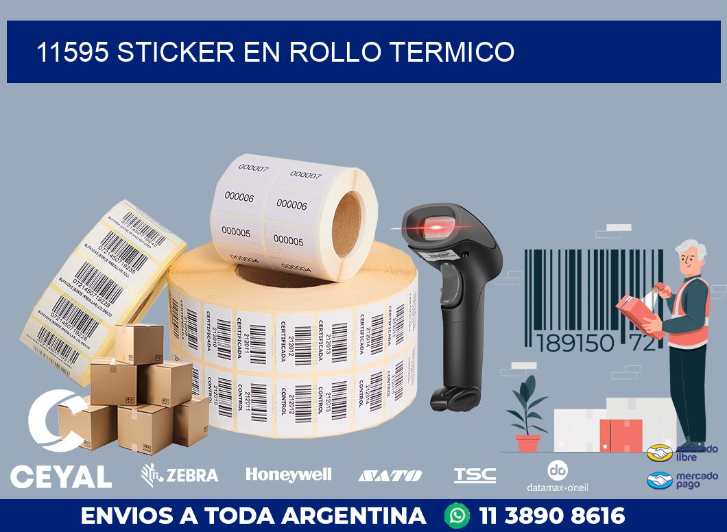 11595 STICKER EN ROLLO TERMICO