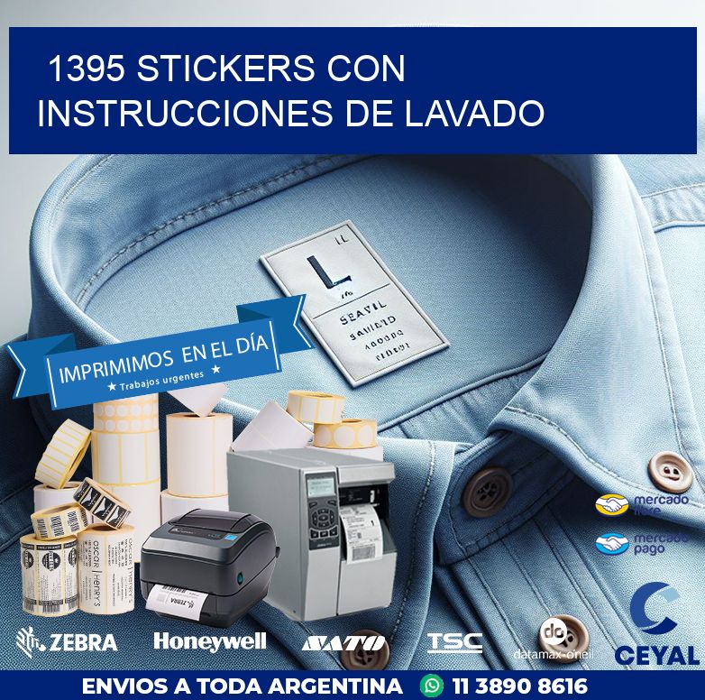 1395 STICKERS CON INSTRUCCIONES DE LAVADO