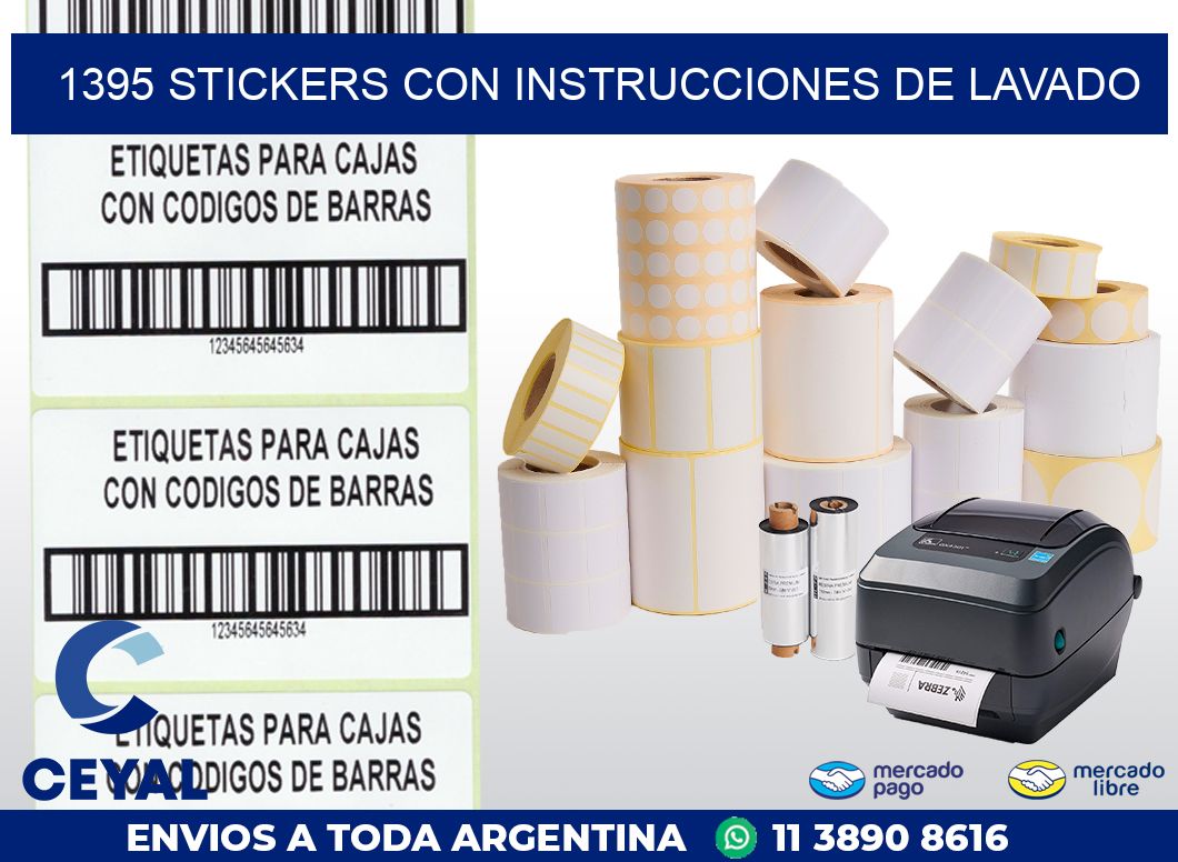 1395 STICKERS CON INSTRUCCIONES DE LAVADO