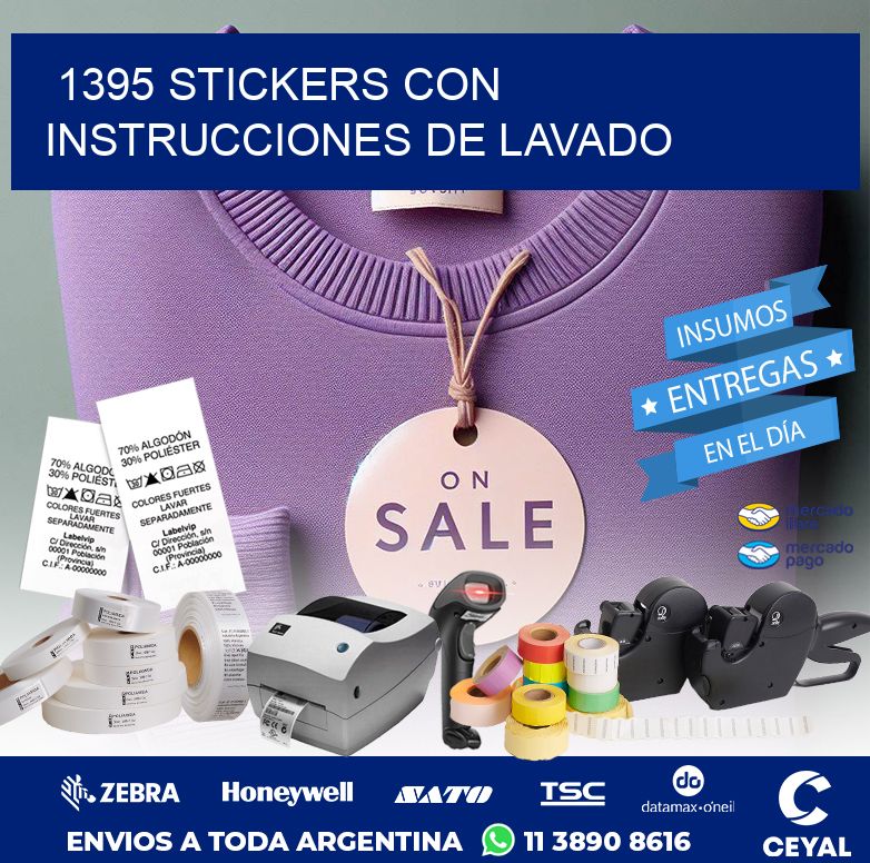 1395 STICKERS CON INSTRUCCIONES DE LAVADO