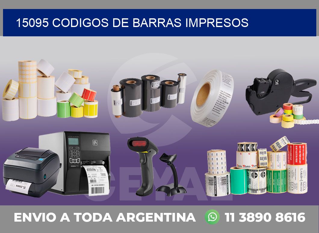 15095 codigos de barras impresos