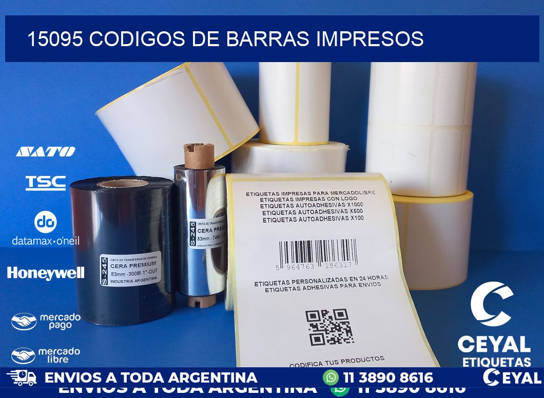 15095 codigos de barras impresos