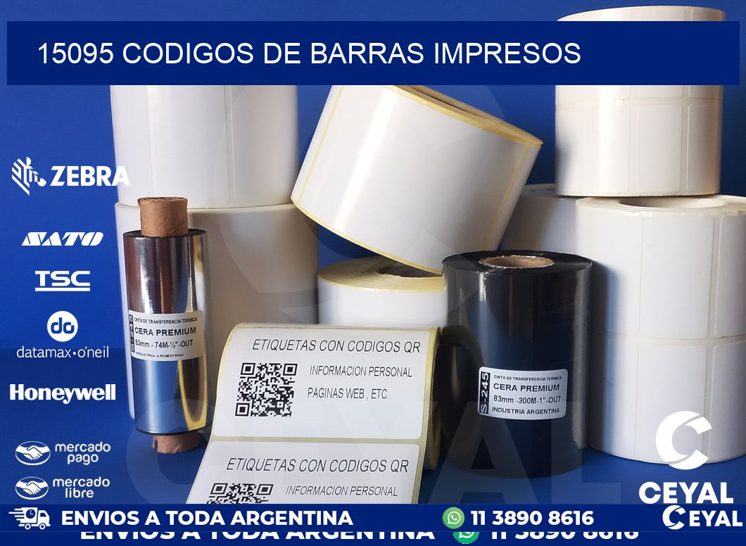 15095 codigos de barras impresos