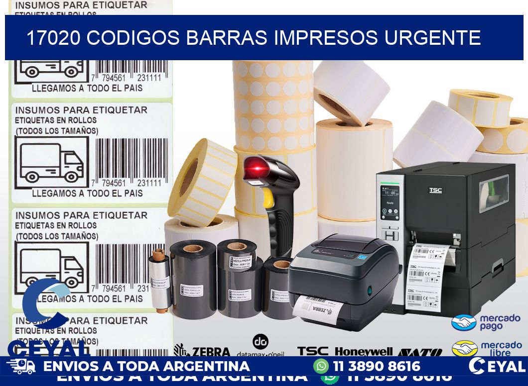 17020 CODIGOS BARRAS IMPRESOS URGENTE