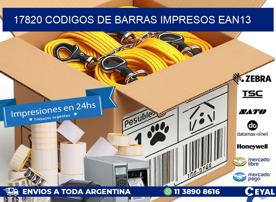 17820 codigos de barras impresos ean13