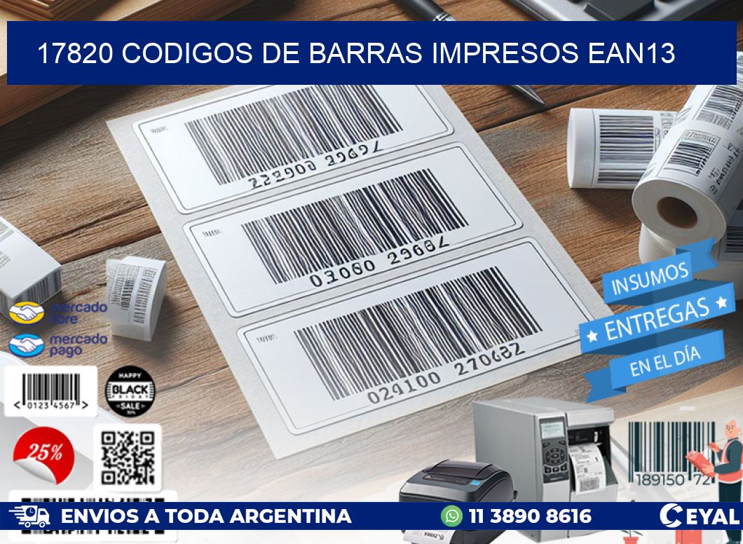 17820 codigos de barras impresos ean13