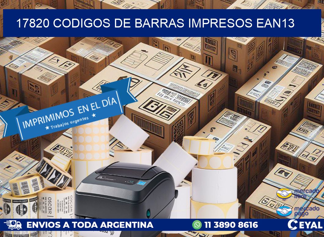 17820 codigos de barras impresos ean13
