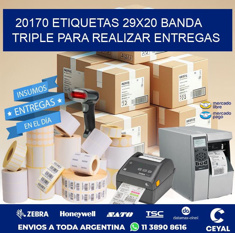 20170 ETIQUETAS 29X20 BANDA TRIPLE PARA REALIZAR ENTREGAS