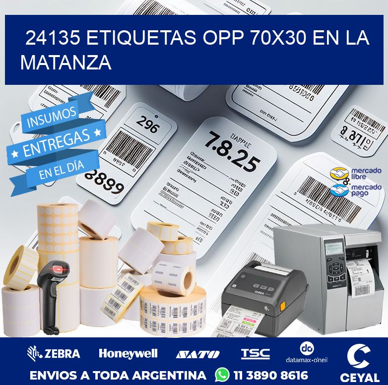 24135 ETIQUETAS OPP 70X30 EN LA MATANZA