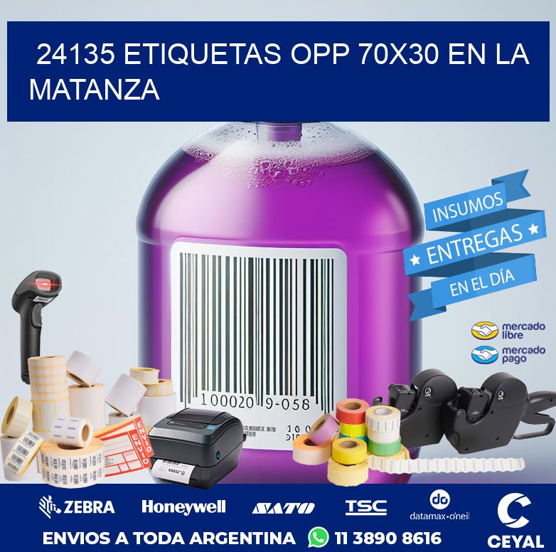 24135 ETIQUETAS OPP 70X30 EN LA MATANZA