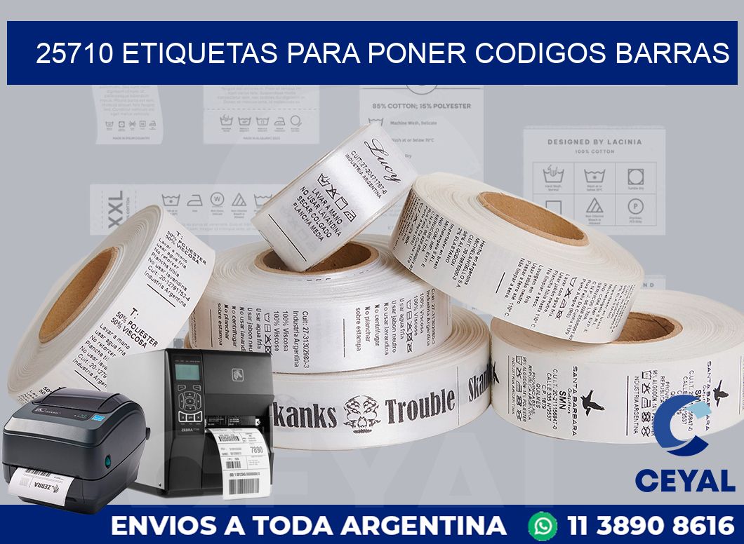 25710 ETIQUETAS PARA PONER CODIGOS BARRAS