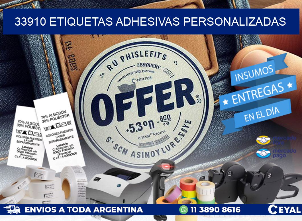 33910 Etiquetas adhesivas personalizadas