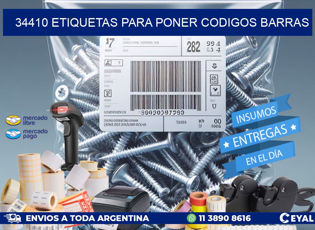 34410 ETIQUETAS PARA PONER CODIGOS BARRAS