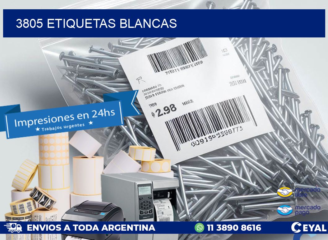 3805 ETIQUETAS BLANCAS