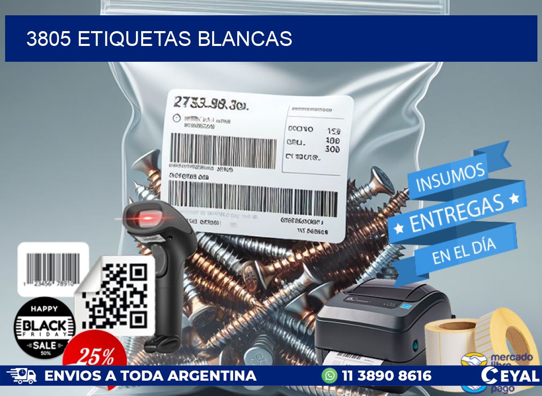 3805 ETIQUETAS BLANCAS