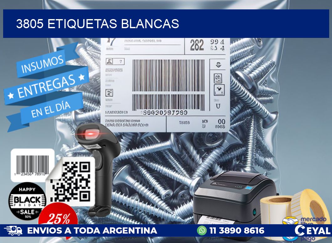 3805 ETIQUETAS BLANCAS