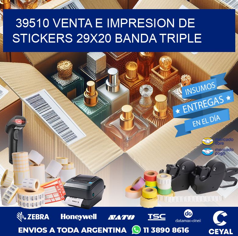 39510 VENTA E IMPRESION DE STICKERS 29X20 BANDA TRIPLE