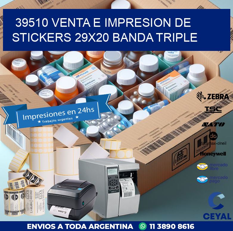 39510 VENTA E IMPRESION DE STICKERS 29X20 BANDA TRIPLE