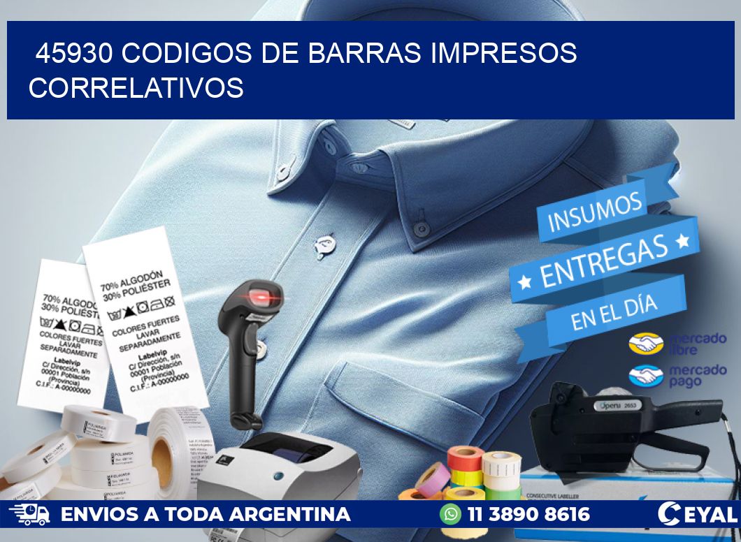 45930 Codigos de barras impresos correlativos