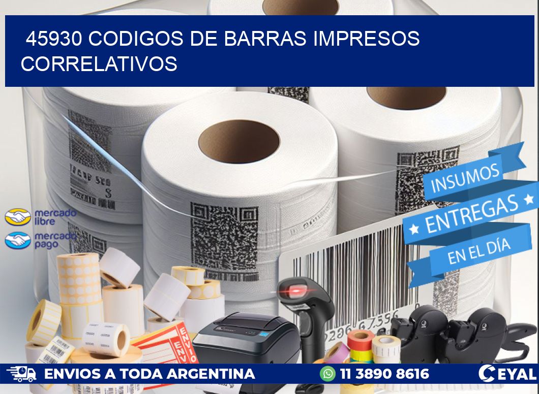 45930 Codigos de barras impresos correlativos