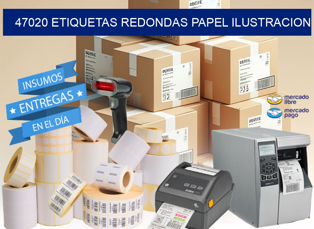47020 ETIQUETAS REDONDAS PAPEL ILUSTRACION