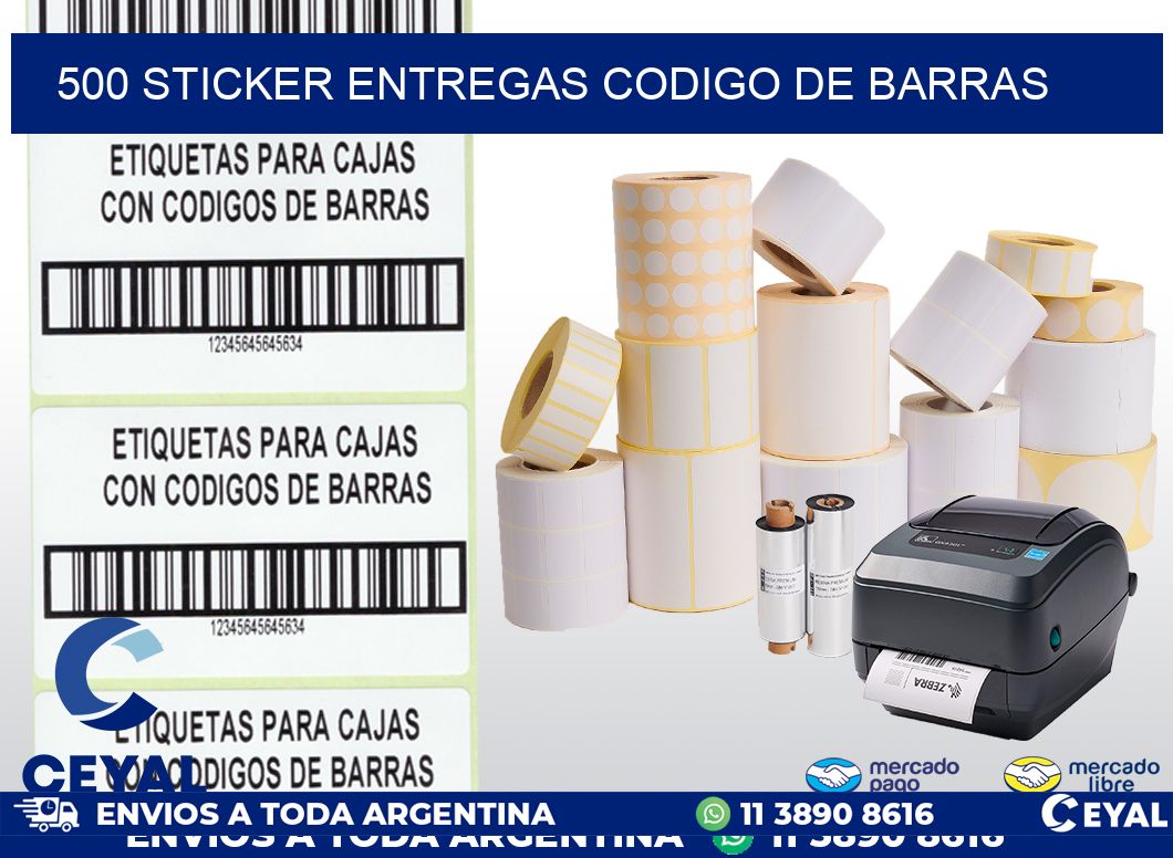 500 STICKER ENTREGAS CODIGO DE BARRAS