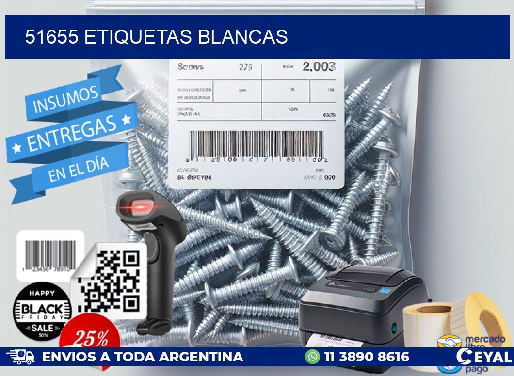 51655 ETIQUETAS BLANCAS