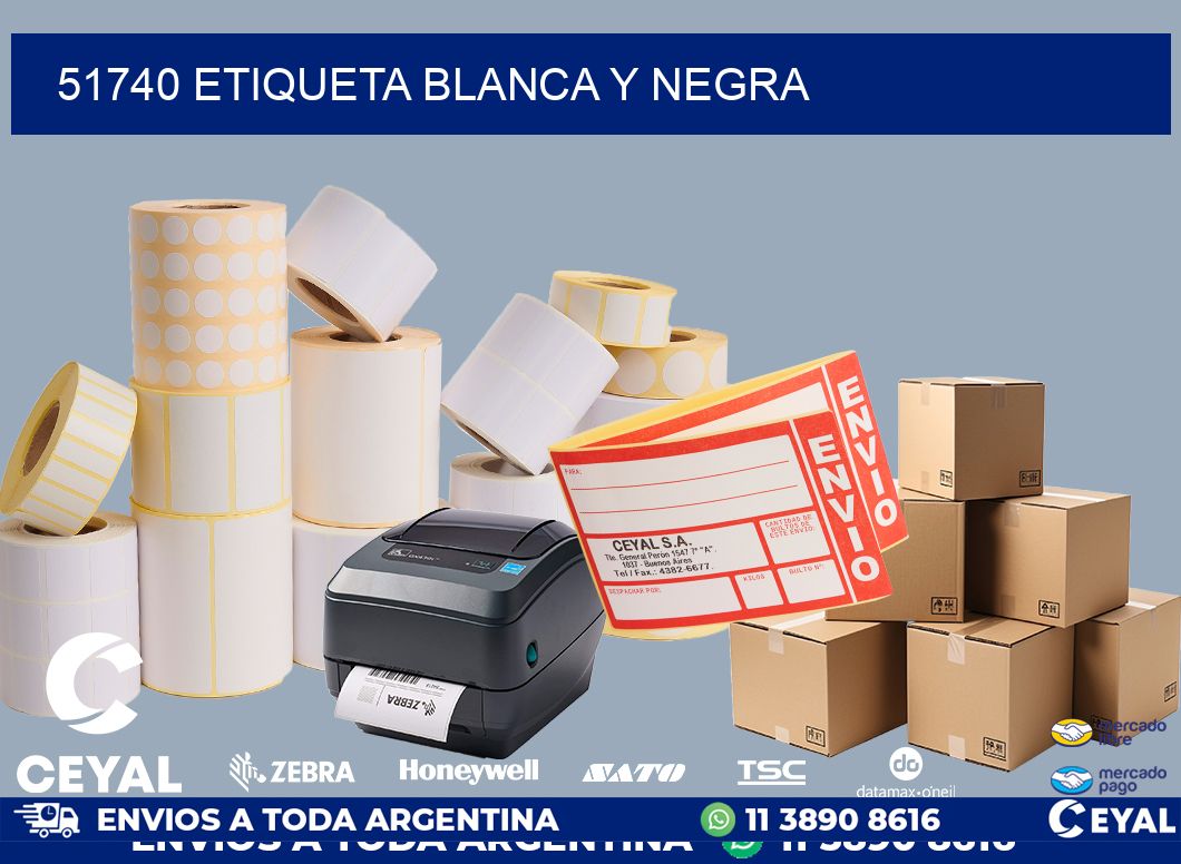 51740 ETIQUETA BLANCA Y NEGRA