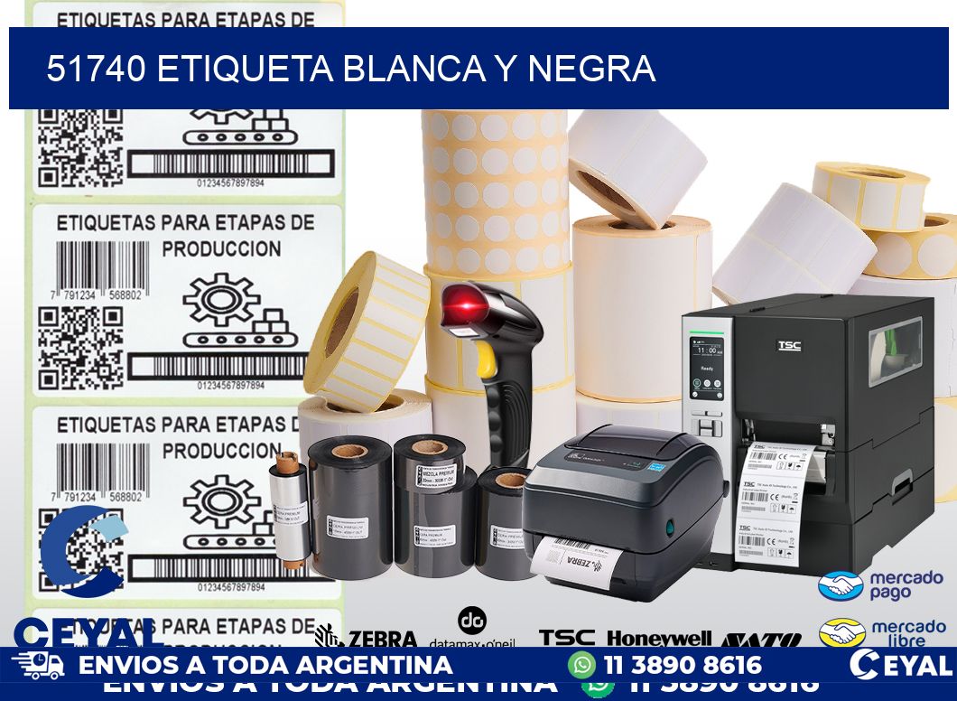 51740 ETIQUETA BLANCA Y NEGRA