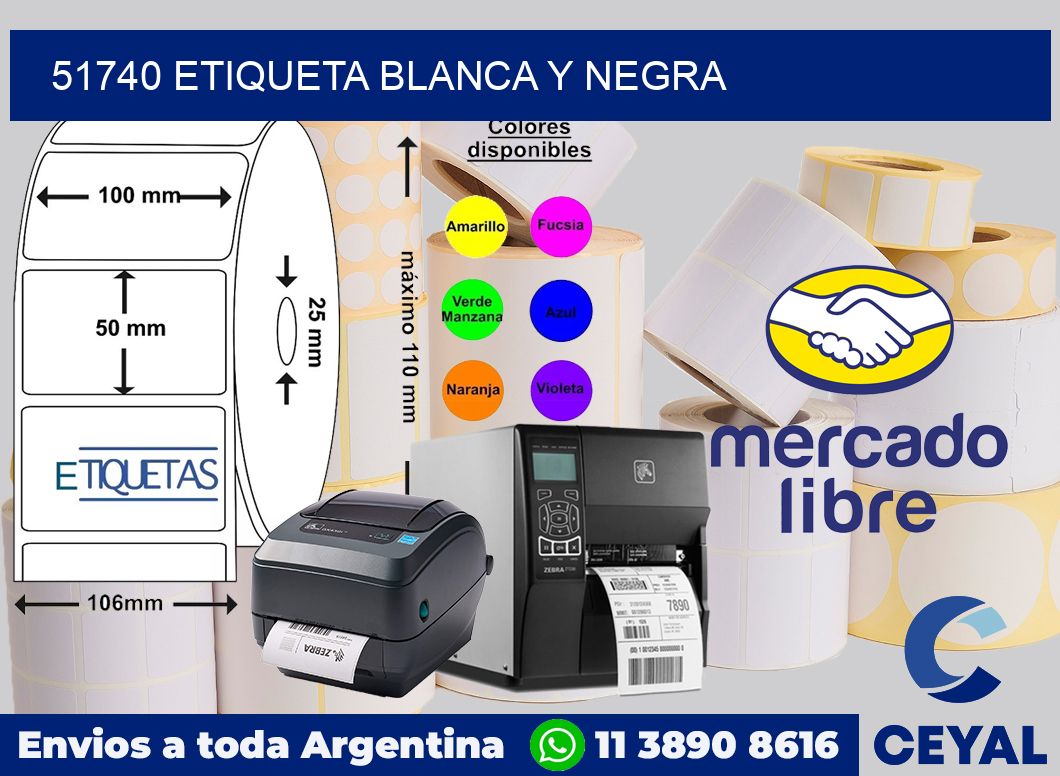 51740 ETIQUETA BLANCA Y NEGRA