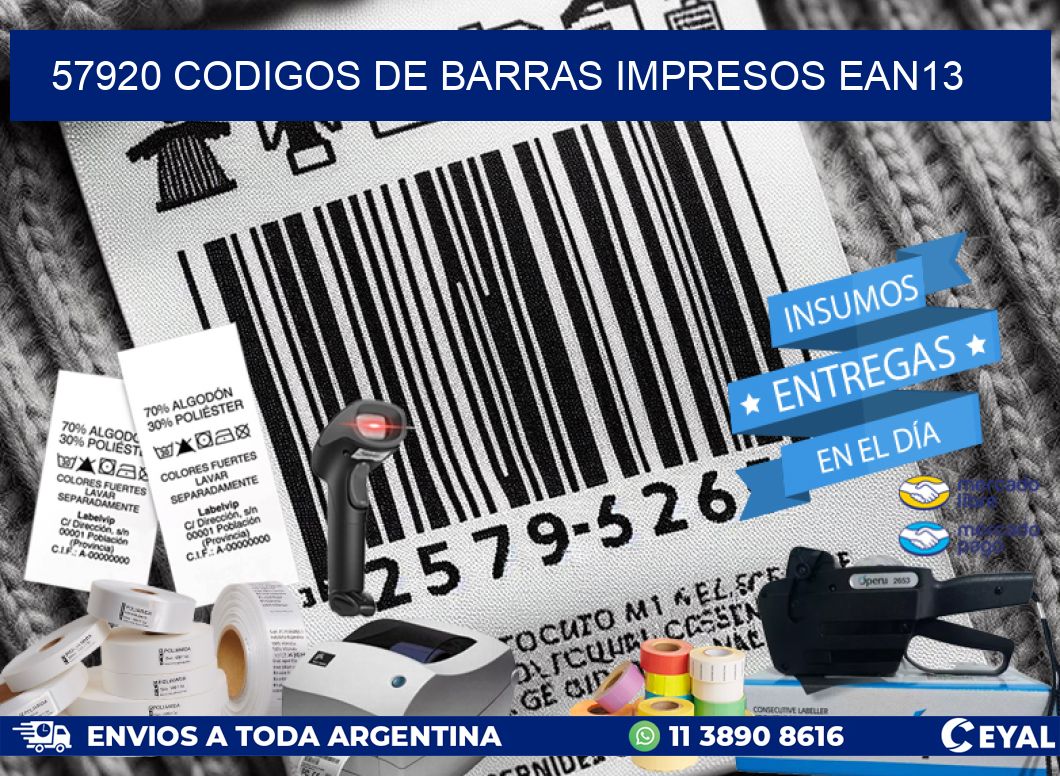 57920 Codigos de barras impresos ean13