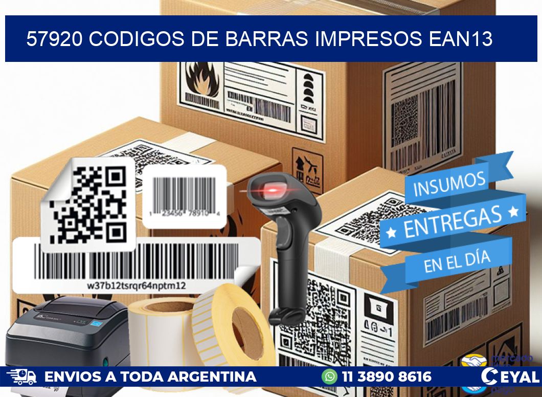 57920 Codigos de barras impresos ean13