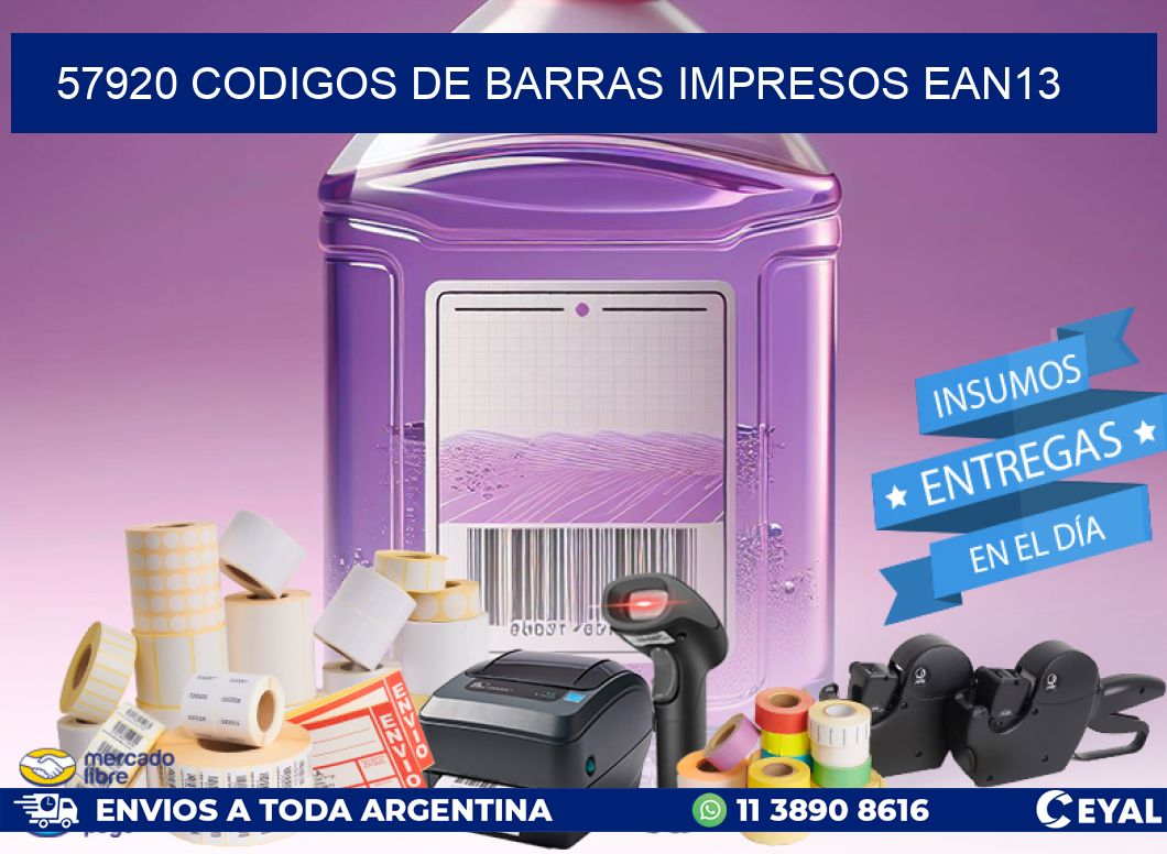 57920 Codigos de barras impresos ean13