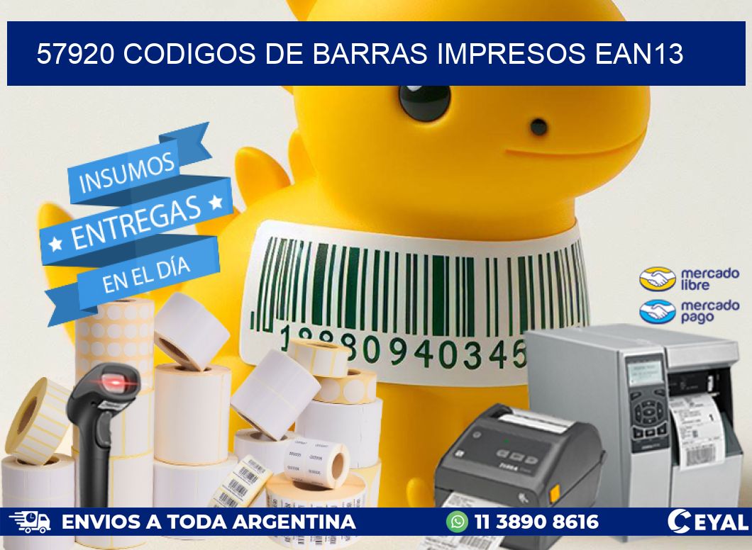 57920 Codigos de barras impresos ean13