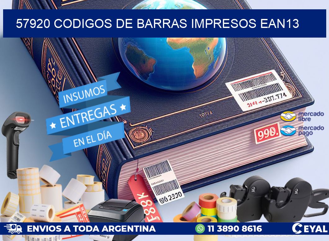57920 Codigos de barras impresos ean13