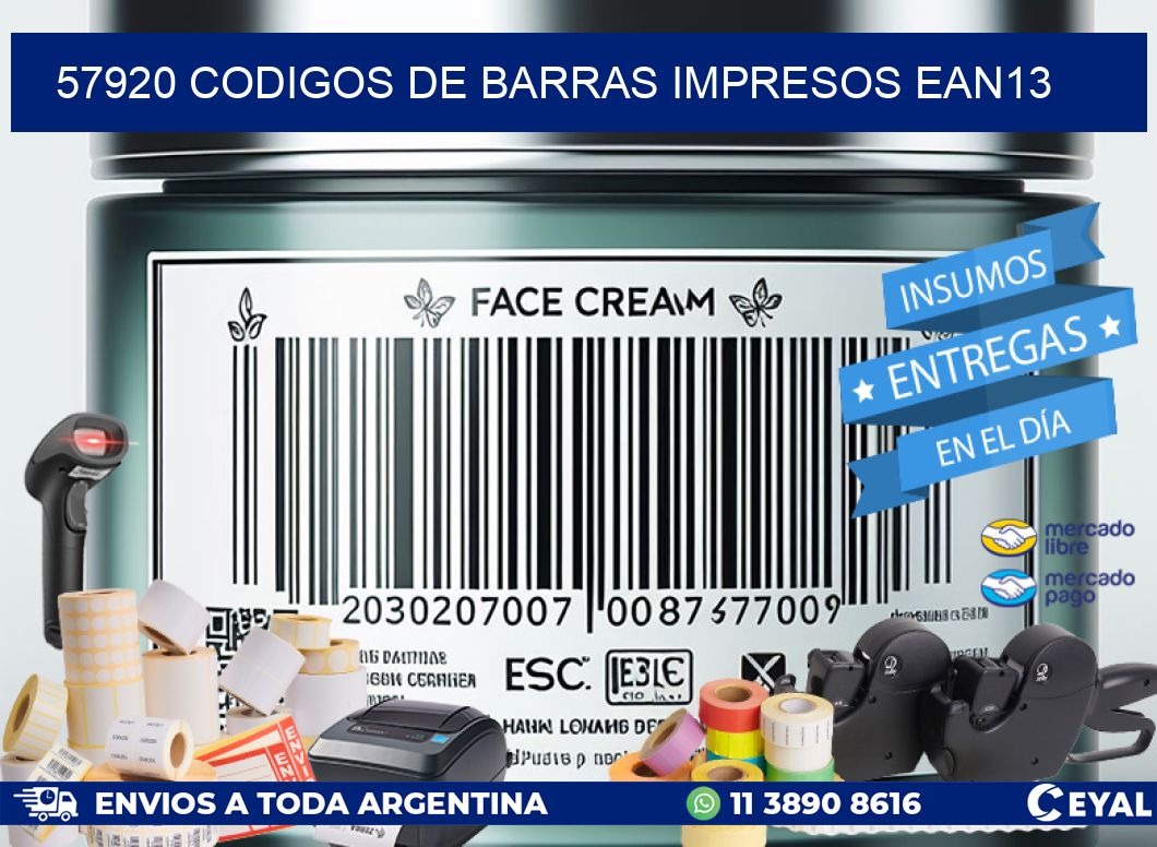 57920 Codigos de barras impresos ean13